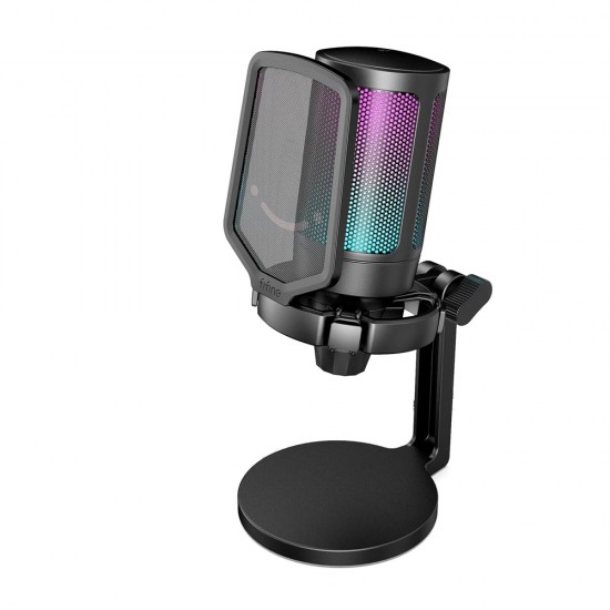 FIFINE AMPLIGAME A6 RGB USB MICROPHONE WITH VOLUME, MUTE BUTTON